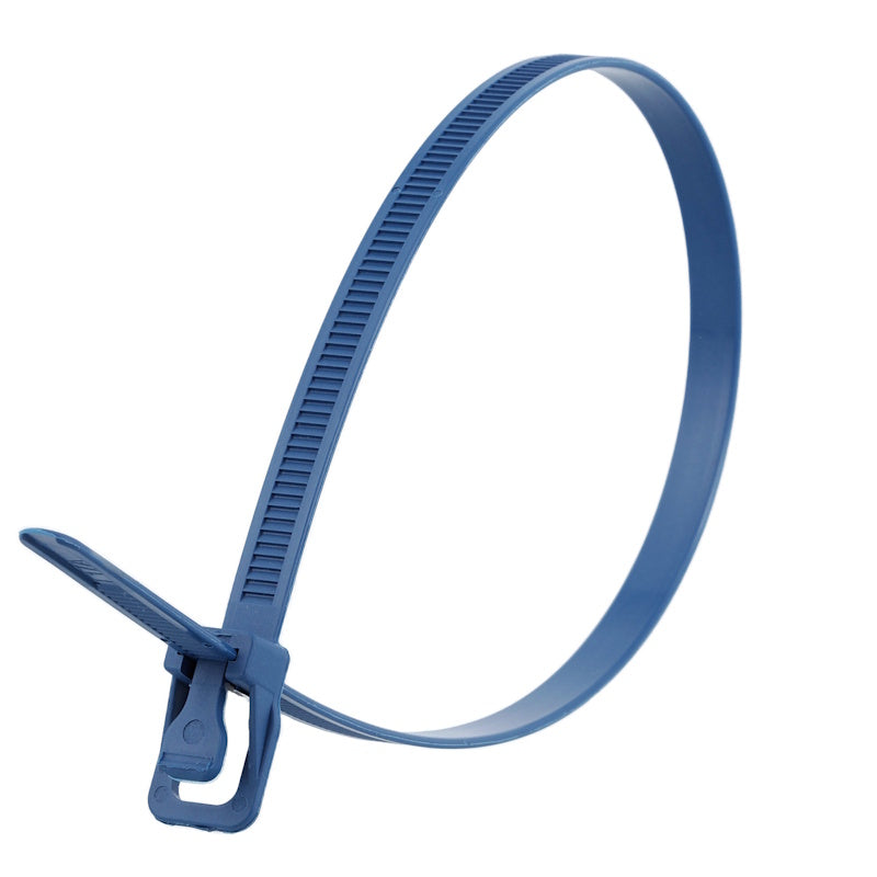 8" Metal Detectable Releasable/Reusable Cable Ties