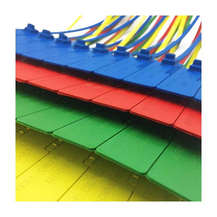 Metal Detectable Color-Coded Security Tags - 100/pk